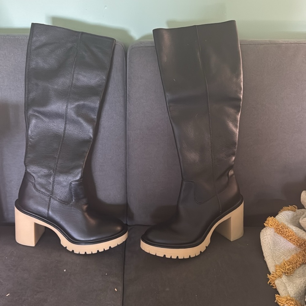 DOLCE VITA Waterproof Leather Corry H20 Lug-Platform Tall Boots Size 7.5 see - Picture 2 of 9